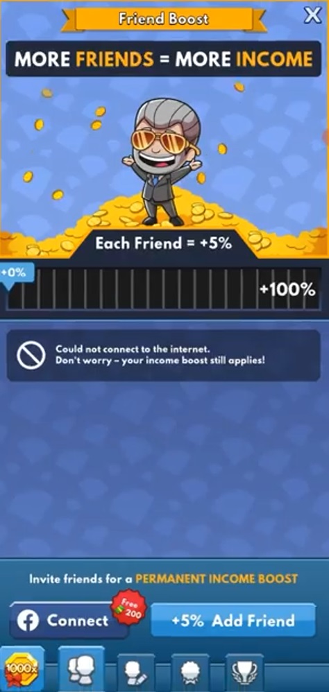 You can completely increase your income by inviting friends to join Idle Miner Tycoon MOD APK.