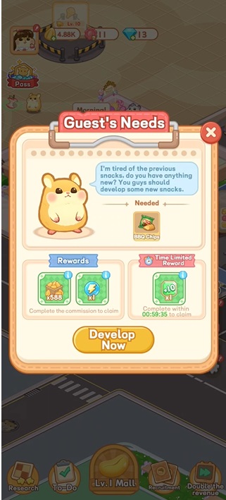 Receive customer needs, always make customers satisfied when leaving in My Hamster Story MOD APK