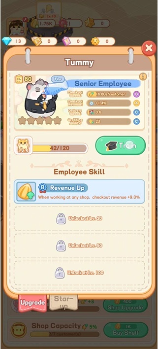 Carefully select staff in My Hamster Story MOD APK