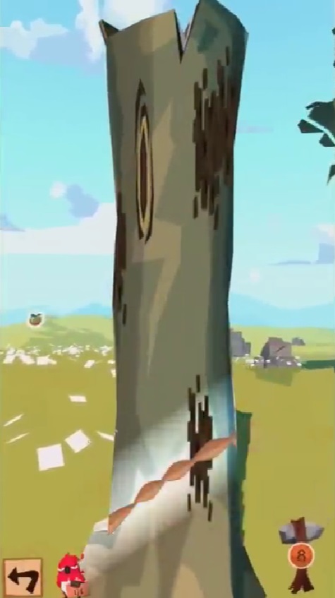 Cut trees to get wood, then do matching tasks and earn in The Trail MOD APK.