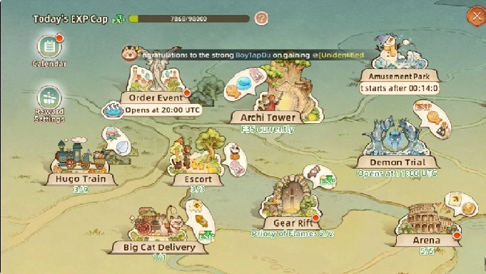 Variety of maps with levels you have to overcome in Tree of Savior: Neverland MOD APK