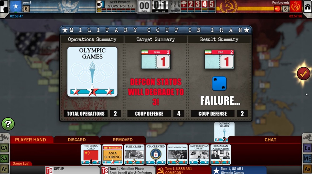 Perform military coup operations in Twilight Struggle MOD APK