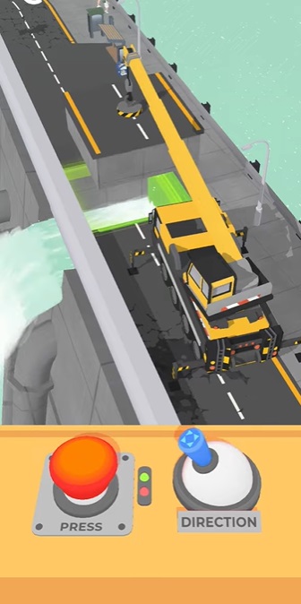 Adjust and fill rocks to cross the dam in Vehicle Masters MOD APK