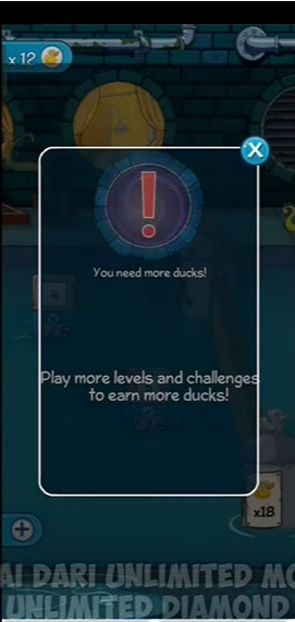 There are warnings reminding players what to do in Where's My Water? 2 MOD APK