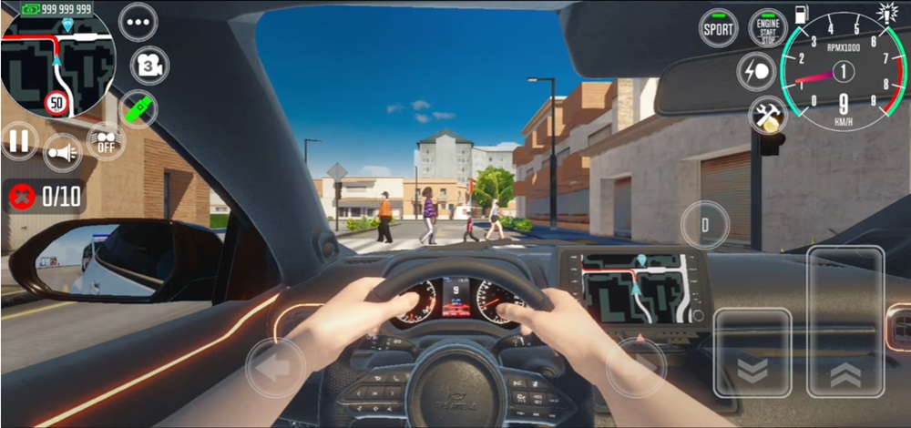 Take part in the challenges that the track brings to players in Driving School Simulator Evo MOD APK