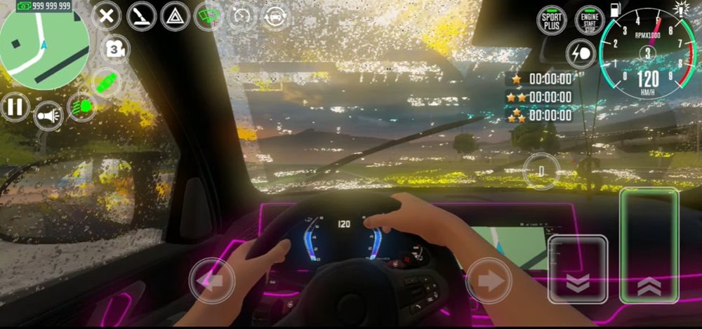 Di chuyển chiếc xe trong nhiều tình hình thời tiết khác nhau trong Driving School Simulator  Evo MOD APK 