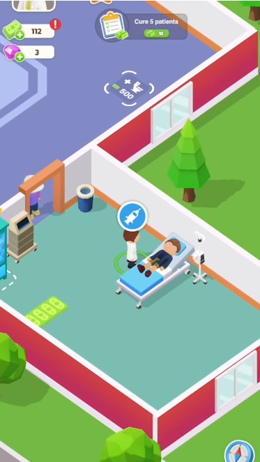 Upgrade staff to increase their level in Healville Hospital MOD APK