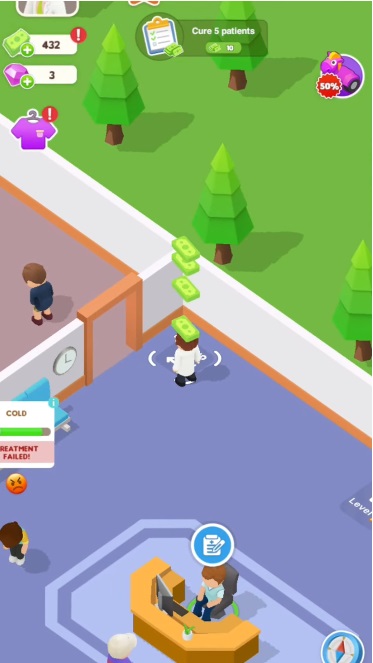 Earn a lot of money from the hospital in Healville Hospital MOD APK