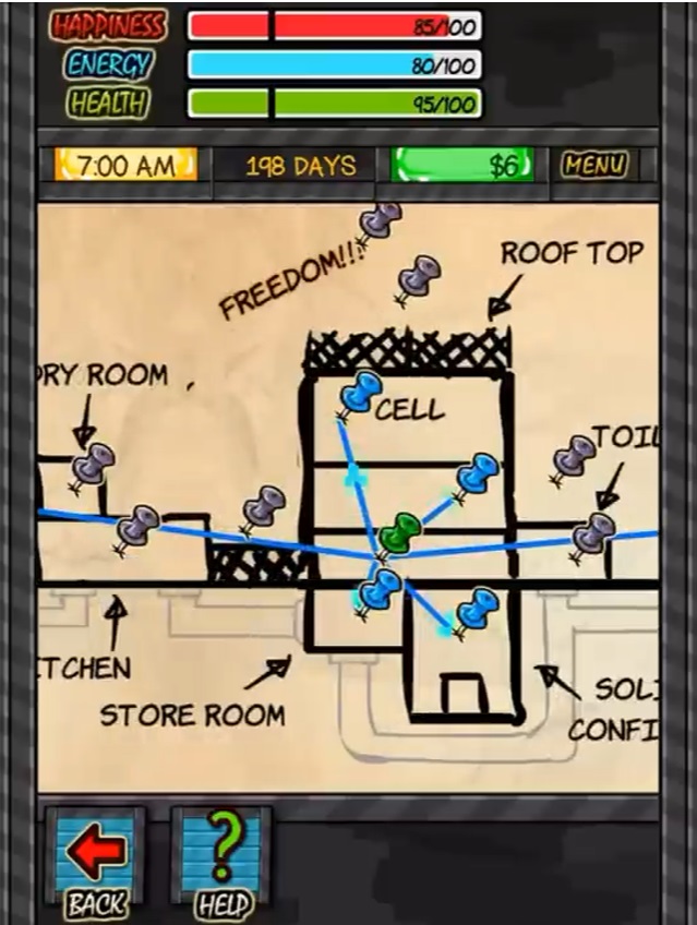 Use the diagram in Prison Life RPG MOD APK to find the fastest way to escape without being detected.