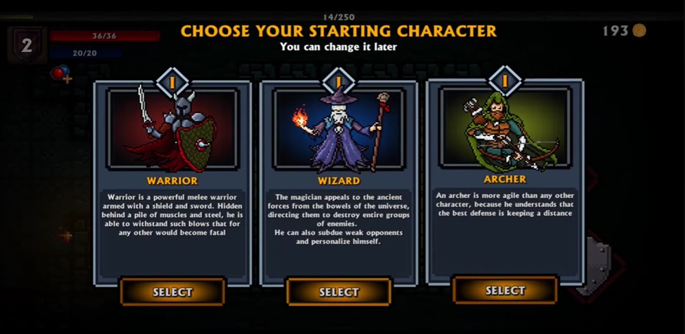 Choose from a variety of hero classes in Pocket Rogues: Ultimate