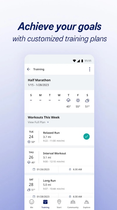 Try to practice to complete the goals and plans set in ASICS Runkeeper MOD APK 