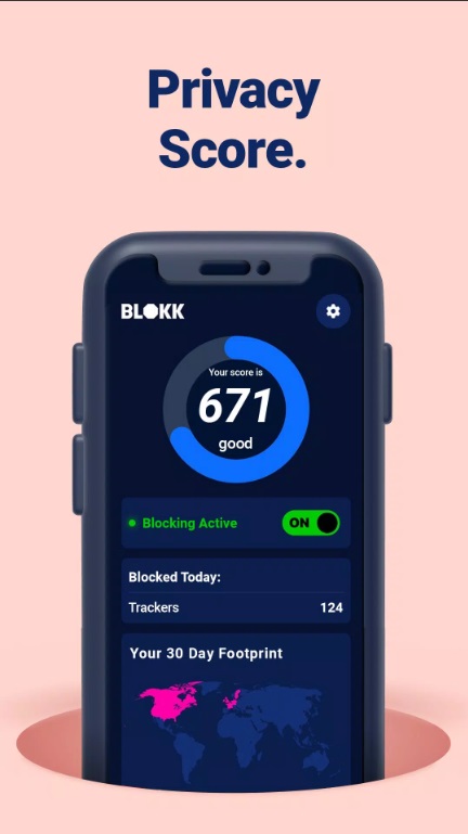 Check privacy score and blocked activities in BLOKK MOD APK