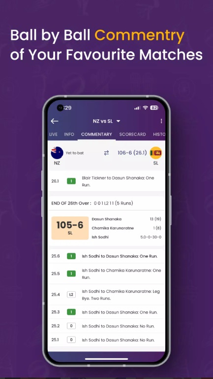 Join live commentary with every ball in Cricket Line Guru MOD APK