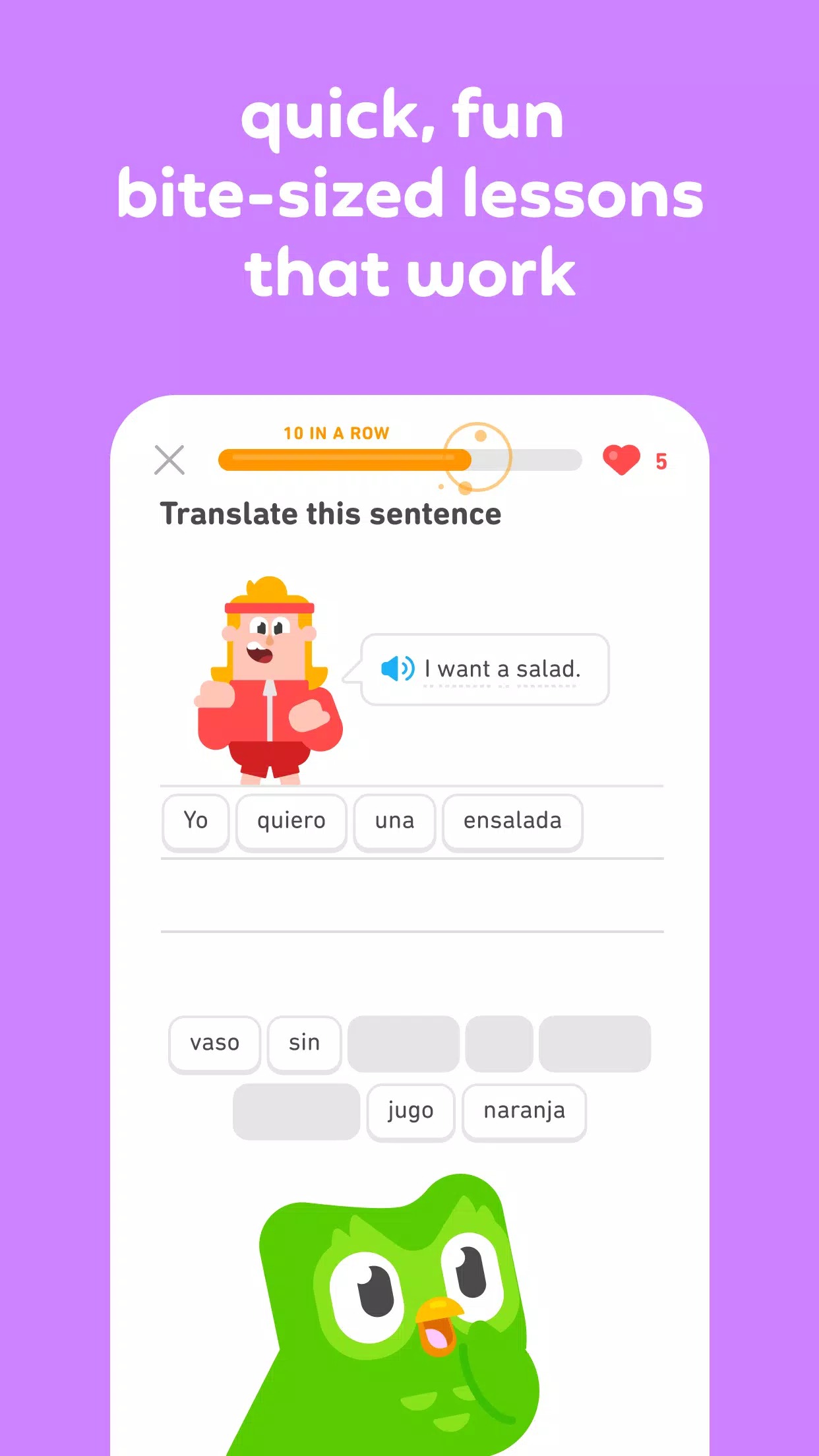 Study comfortably and have fun with fun classes that add learning efficiency in Duolingo MOD APK