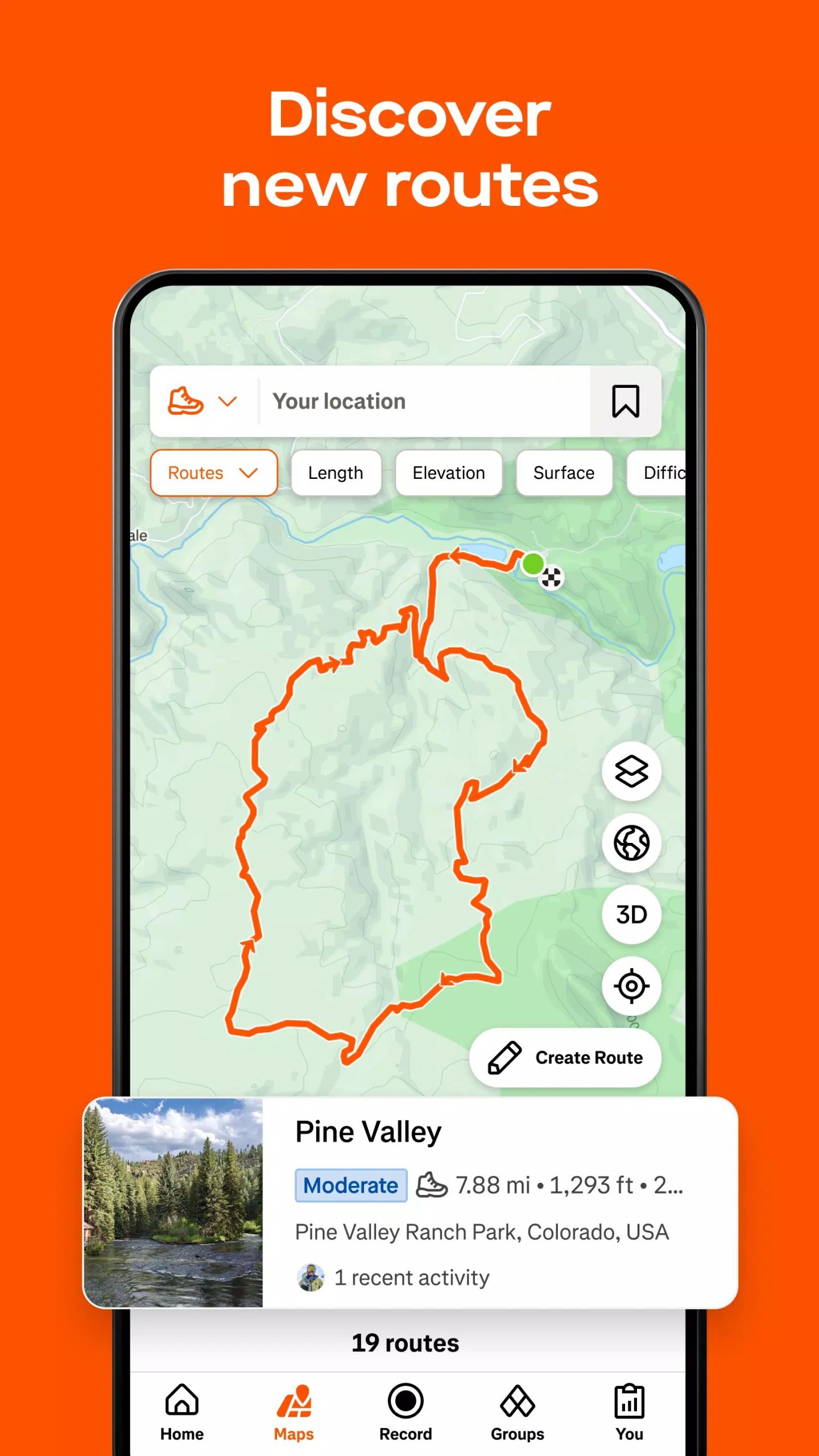 Discover many good routes for participating in challenges in Strava MOD APK