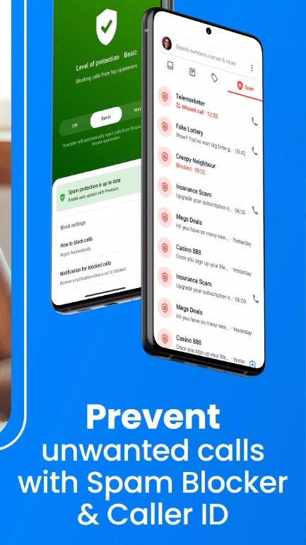 Block unwanted calls, marketing or unknown numbers in Truecaller MOD APK