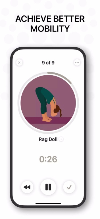 Use the clock to track the time of exercises in Bend Stretching & Flexibility MOD APK