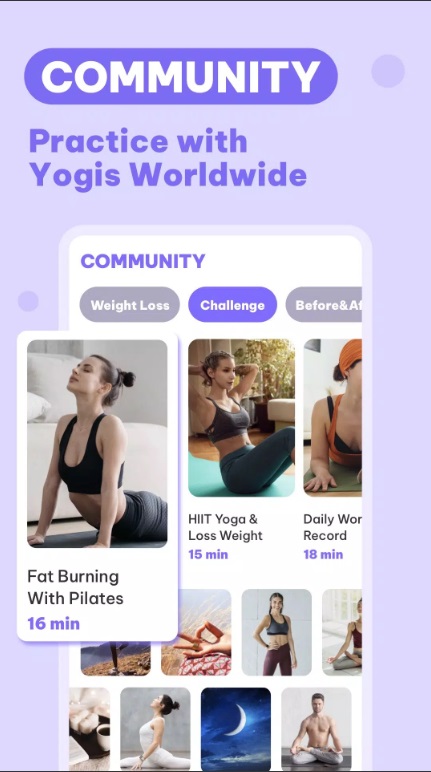 Share your practice poses with everyone in the community in Daily Yoga MOD APK