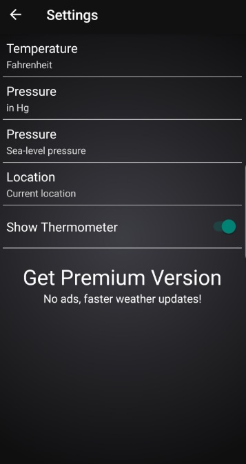 Customize the settings sections as you wish in Thermometer++ MOD APK